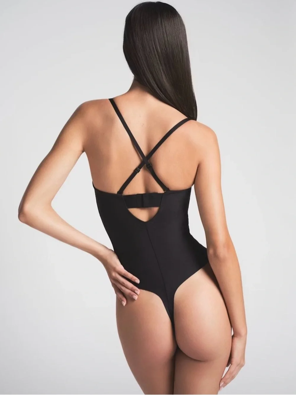 SKIMS Black Body Molded Underwire Thong Bodysuit size S small New with tags $138